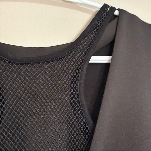4/$10🎄 Kersh Black Tailored Sheath Mini Cocktail Dress Mesh Racer Back LBD - Picture 13 of 16